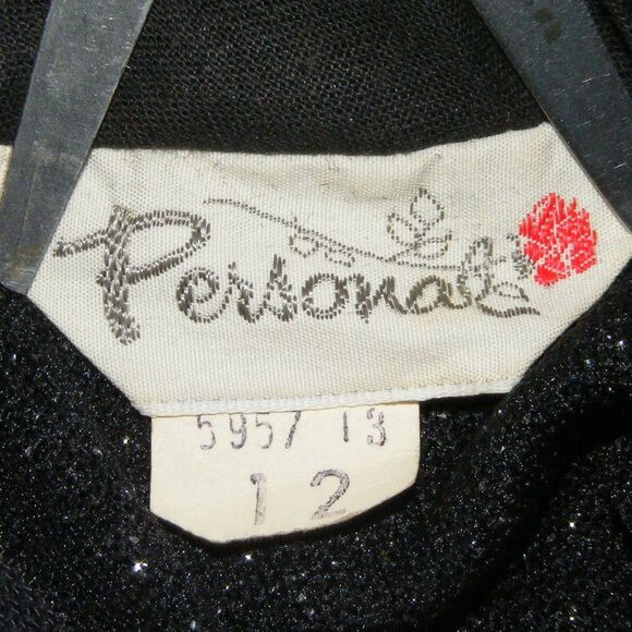 Vintage Top/Shirt-Jacket Set, S, 2pc, Silvery Sparkle, Rhinestone Buttons - Picture 12 of 12